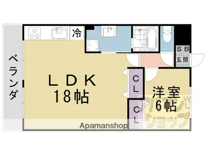 マンション清(1LDK/2階)の間取り写真