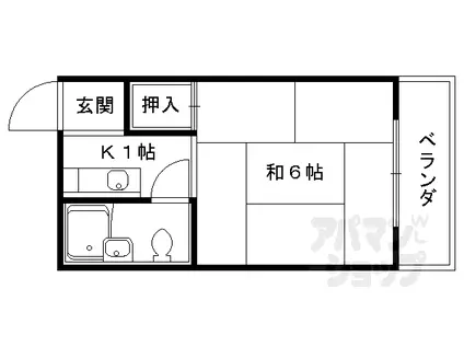 長谷川マンション(1K/1階)の間取り写真