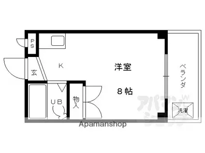 サンアヴェニュー長岡京(1K/3階)の間取り写真