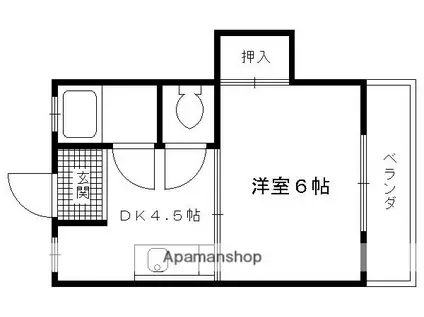 サンハイツ伊勢田(1DK/1階)の間取り写真
