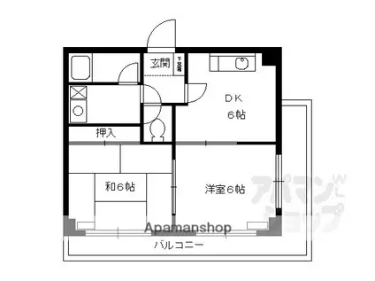 サンジェルマン(2DK/6階)の間取り写真
