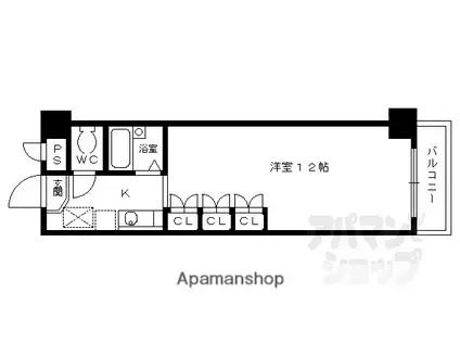 パルスピリア91(1K/3階)の間取り写真