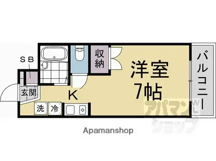 グロリアハイツ(1K/1階)の間取り写真