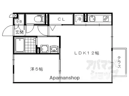 アーバンスクエアーII(1LDK/1階)の間取り写真