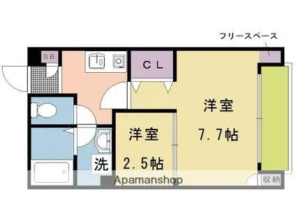 ベルリード31(2K/1階)の間取り写真