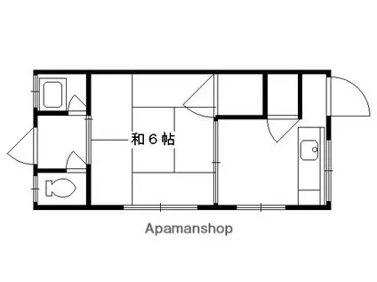 東荘(1K/1階)の間取り写真