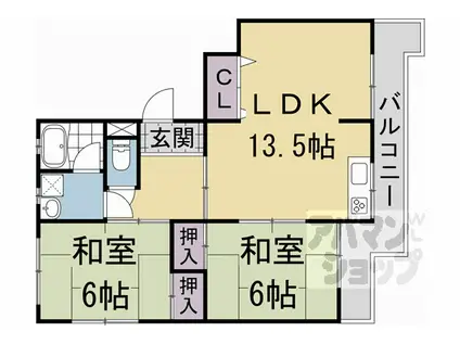 パークテラス明和台(2LDK/2階)の間取り写真