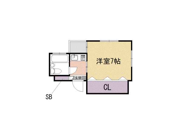 音羽サンハイツ(1K/1階)の間取り写真