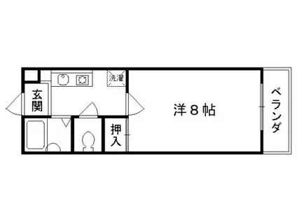 シャトールミエール(1K/3階)の間取り写真