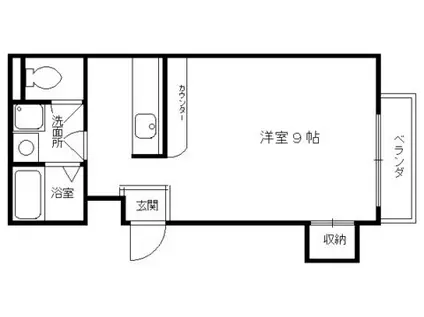 シャンドール 大田(1K/3階)の間取り写真