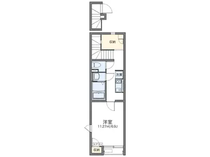 レオネクスト広野(1K/2階)の間取り写真