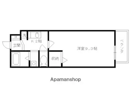 アウドムラ(1K/1階)の間取り写真