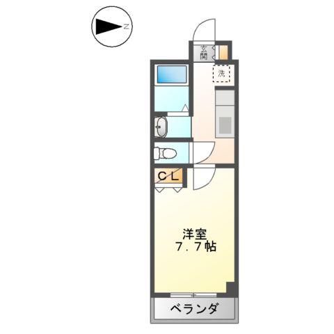 カサベルデ(1K/1階)の間取り写真