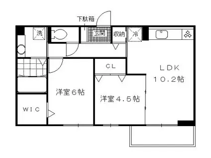 シューペリアⅡ(2LDK/3階)の間取り写真