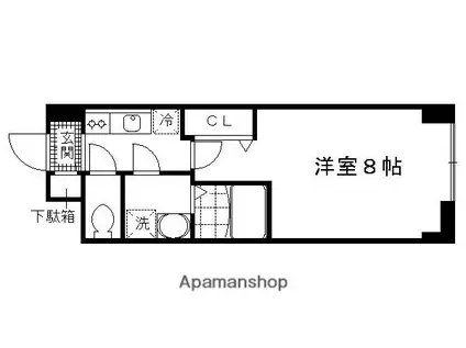 ドミールコート伏見桃山(1K/1階)の間取り写真