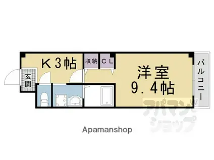 ロイヤルグランデ(1K/1階)の間取り写真
