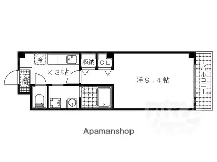 ロイヤルグランデ(1K/1階)の間取り写真