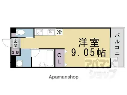 K・Rハイツ(ワンルーム/1階)の間取り写真