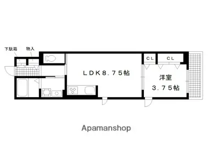 LA MAISON ISA(1LDK/2階)の間取り写真