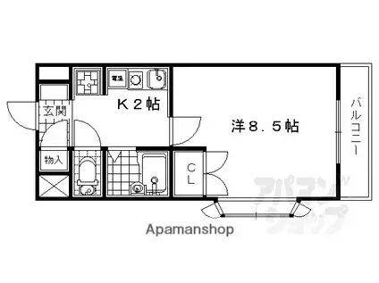 グレイス春日森(1K/2階)の間取り写真