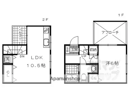 プラウド御陵(1LDK)の間取り写真