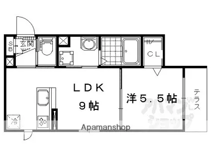 シャーメゾン伊勢屋(1LDK/1階)の間取り写真