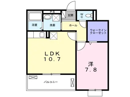 フルール小柳(1LDK/2階)の間取り写真