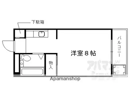 第2山本マンション(1K/3階)の間取り写真