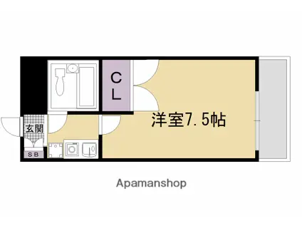 レジデンス勧修寺(1K/2階)の間取り写真