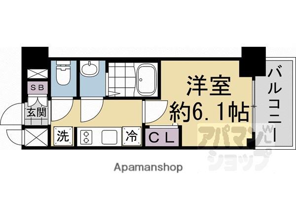 プレサンスTHE KYOTO 吉祥院(1K/4階)の間取り写真