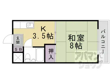 西浦マンション(1K/3階)の間取り写真