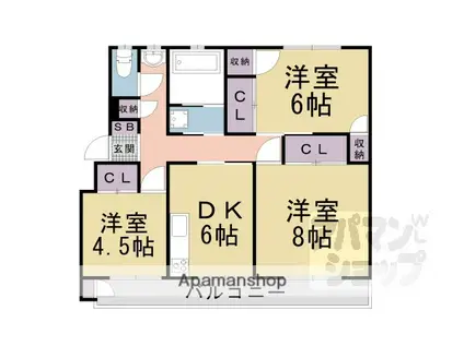 YHC大宅(3DK/3階)の間取り写真