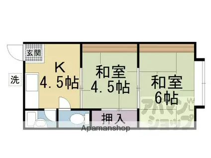 サカエコーポ(2K/2階)の間取り写真