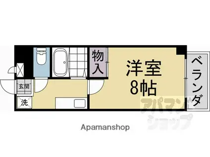 フレンドシップ(1K/4階)の間取り写真