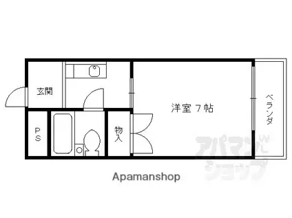 ハイツ池本 II(1K/1階)の間取り写真