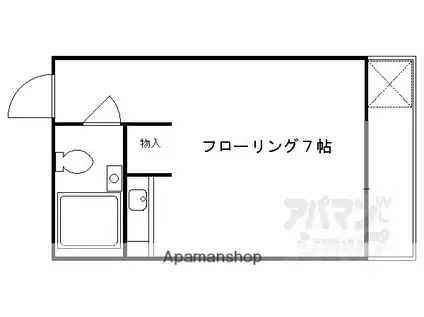 リブレ平野(ワンルーム/2階)の間取り写真