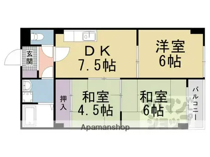 ハウスオブローゼIII(3DK/1階)の間取り写真