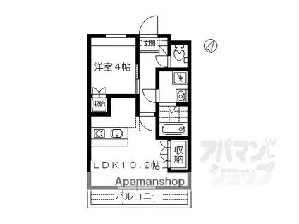 プラントフィールドII(1LDK/2階)の間取り写真