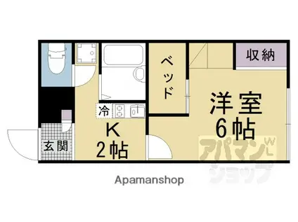 レオパレス大宅(1K/1階)の間取り写真