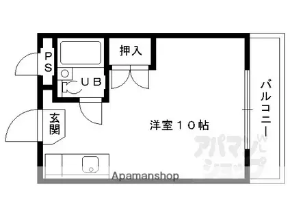 グレセントYYUII(ワンルーム/4階)の間取り写真