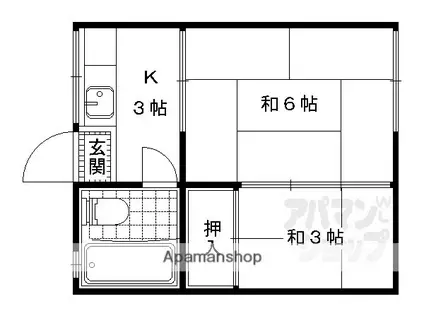 コーポリリー(2K/2階)の間取り写真