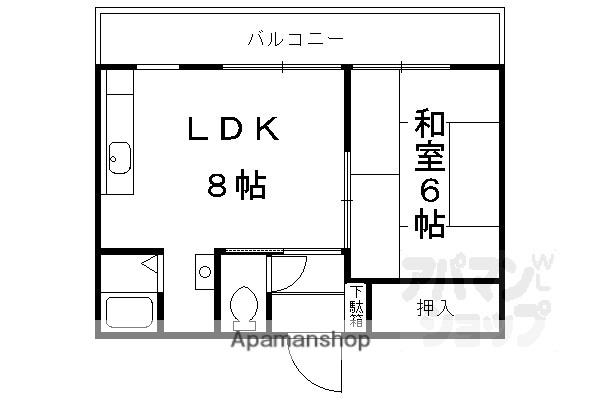 ふぁみーる・りら(1LDK/1階)の間取り写真
