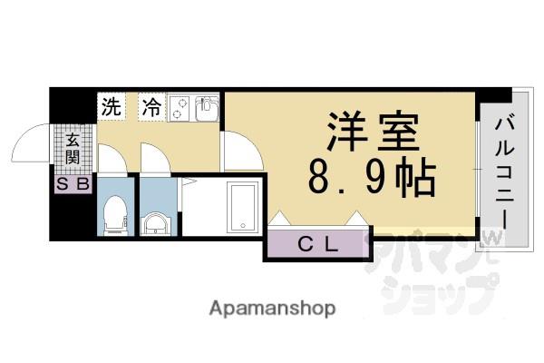 ラグゼ山科(1K/5階)の間取り写真