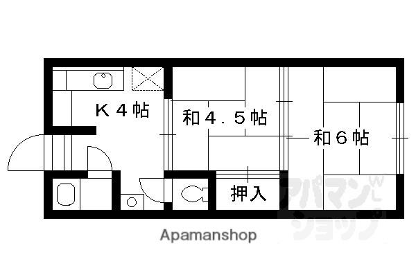 大石マンション(2K/1階)の間取り写真