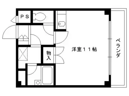 荒川ビル(1K/4階)の間取り写真