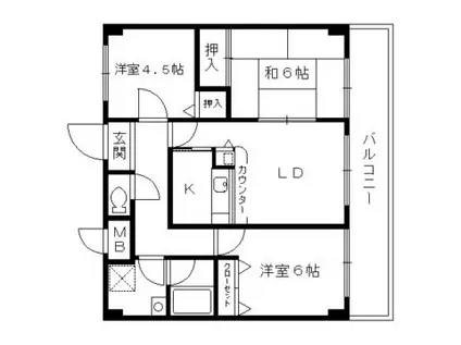 ルミエール森東(3LDK/2階)の間取り写真