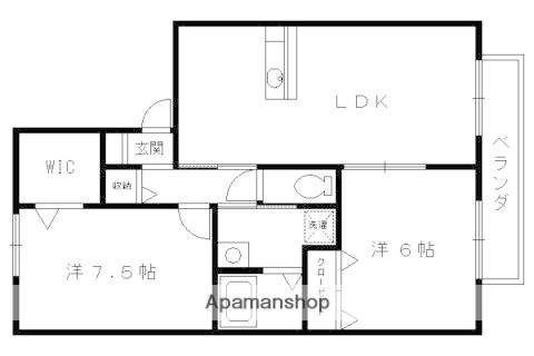 ディアコートつかせ(2LDK/1階)の間取り写真
