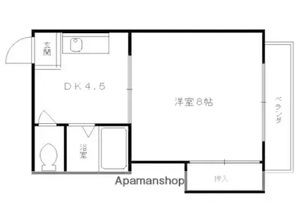 メゾン桃栄(1DK/2階)の間取り写真