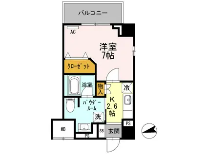 プレコート上鳥羽(1K/3階)の間取り写真