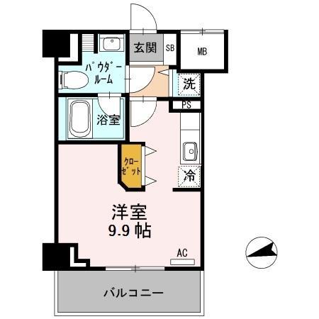 プレコート上鳥羽(ワンルーム/5階)の間取り写真